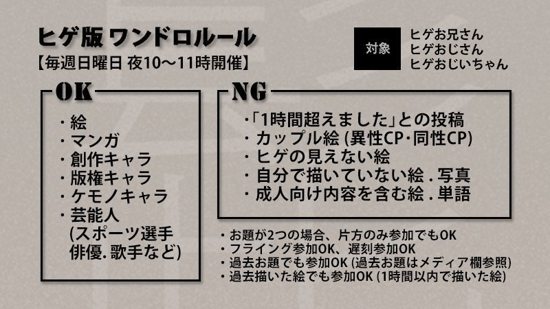 ■ヒゲ版ワンドロ■ tweet media