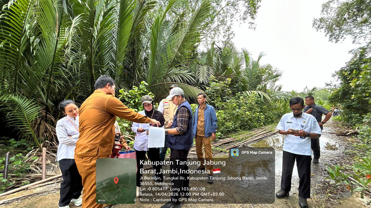 MirnaVerlnanda's tweet photo. Selasa, 14 April 2026. Surveyor kegiatan KNMP di Kabupaten Tanjung Jabung Barat Provinsi Jambi #BRPPUPPpalembang 
#KKP https://t.co/f2BUL1UgQ8