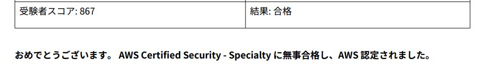 hensachi60's tweet photo. 今日はAWS Certified Security - Specialty(SCS-C03)という資格を取ってきました
試験時間が170分もあって休日なのにマジ疲れたので明日はゆっくり寝ます https://t.co/u5i0sSM9fi