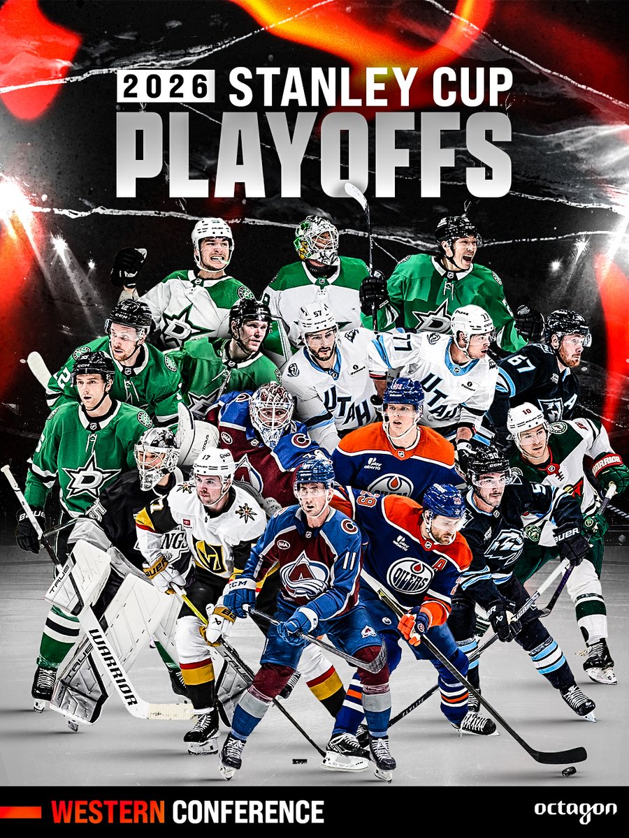 OctagonHockey's tweet photo. The 2026 #StanleyCupPlayoffs are here! 🙌 

Wishing our guys the best of luck. https://t.co/eJN7Ki9ztd