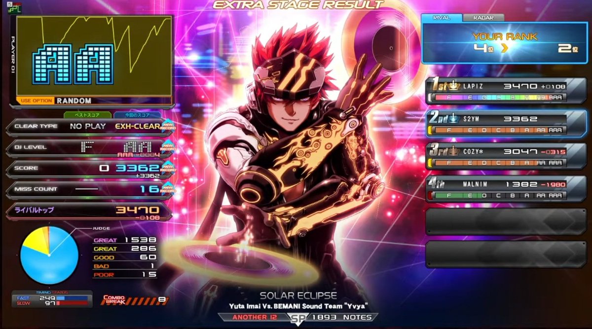 corurevo_oac's tweet photo. SOLAR ECLIPSE MXM TRACK CRASH ---> AA COMP
#SDVX #SOUNDVOLTEX #EXCEEDGEAR #FRENCHCORE #PUMPCORE #かめりあ #Camellia #YutaImai #SEGA #Yvya @lakem564 @YutaImaiJP @SOUNDVOLTEX573 

It's also PENDUAL PRESENT bgm for BEMANI Sound Team "猫叉Master"
#猫叉Master #PENDUAL @Sato_Nao https://t.co/tCg0QVZPkg