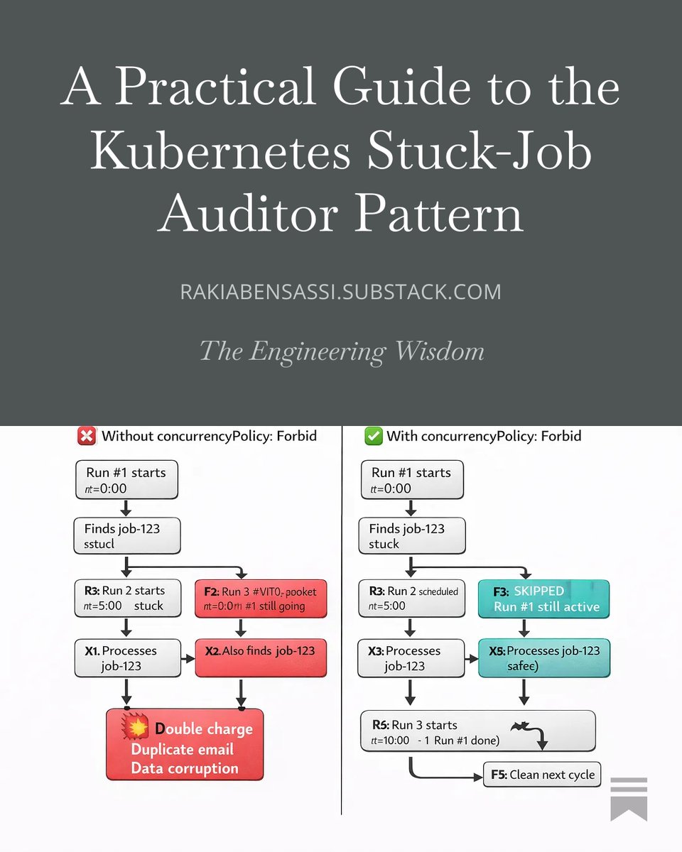 rakiabensassi's tweet image. Welcome to the world of ghost workers : processes that are technically alive but functionally dead.

If you’re running background #jobs in #Kubernetes, you’ve either met them or you will.

Read more &amp;amp; get #FREE access to my video course 👉 rakiabensassi.substack.com/p/a-practical-…

#cloudcomputing