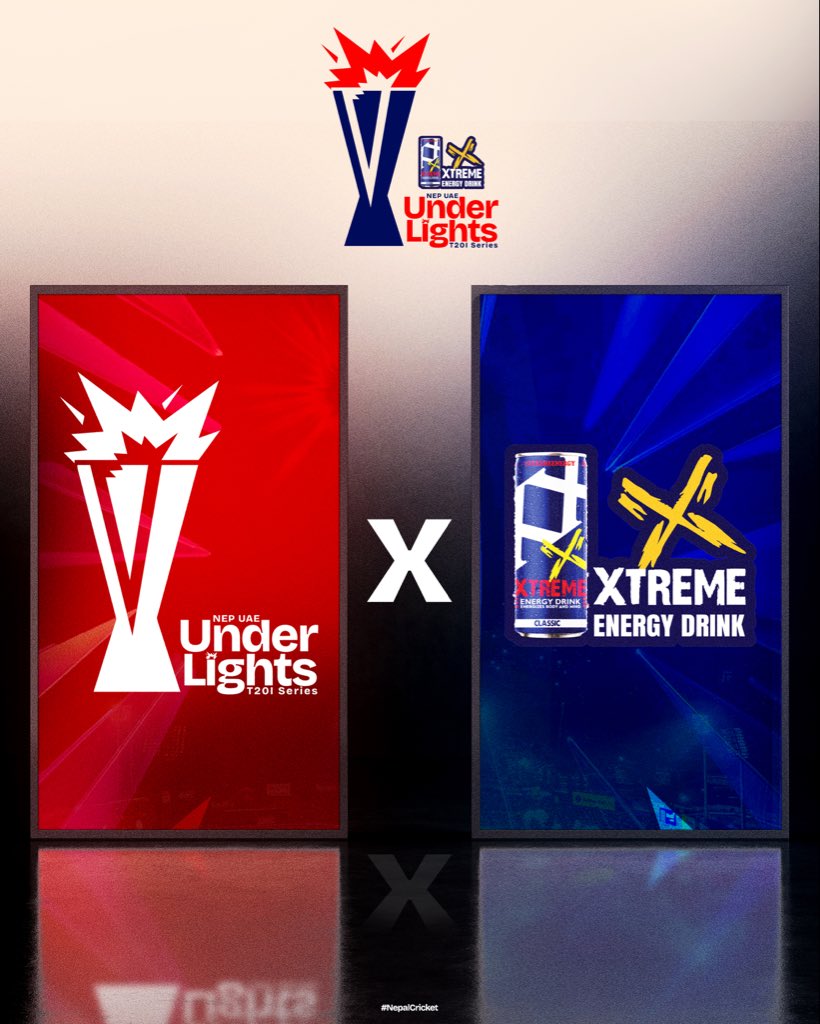 CricketNep's tweet photo. 📣 Xtreme Energy Drink presents the NEP UAE Under Lights T20I Series ⚡️

#NepalCricket https://t.co/VE4G0rPq8T
