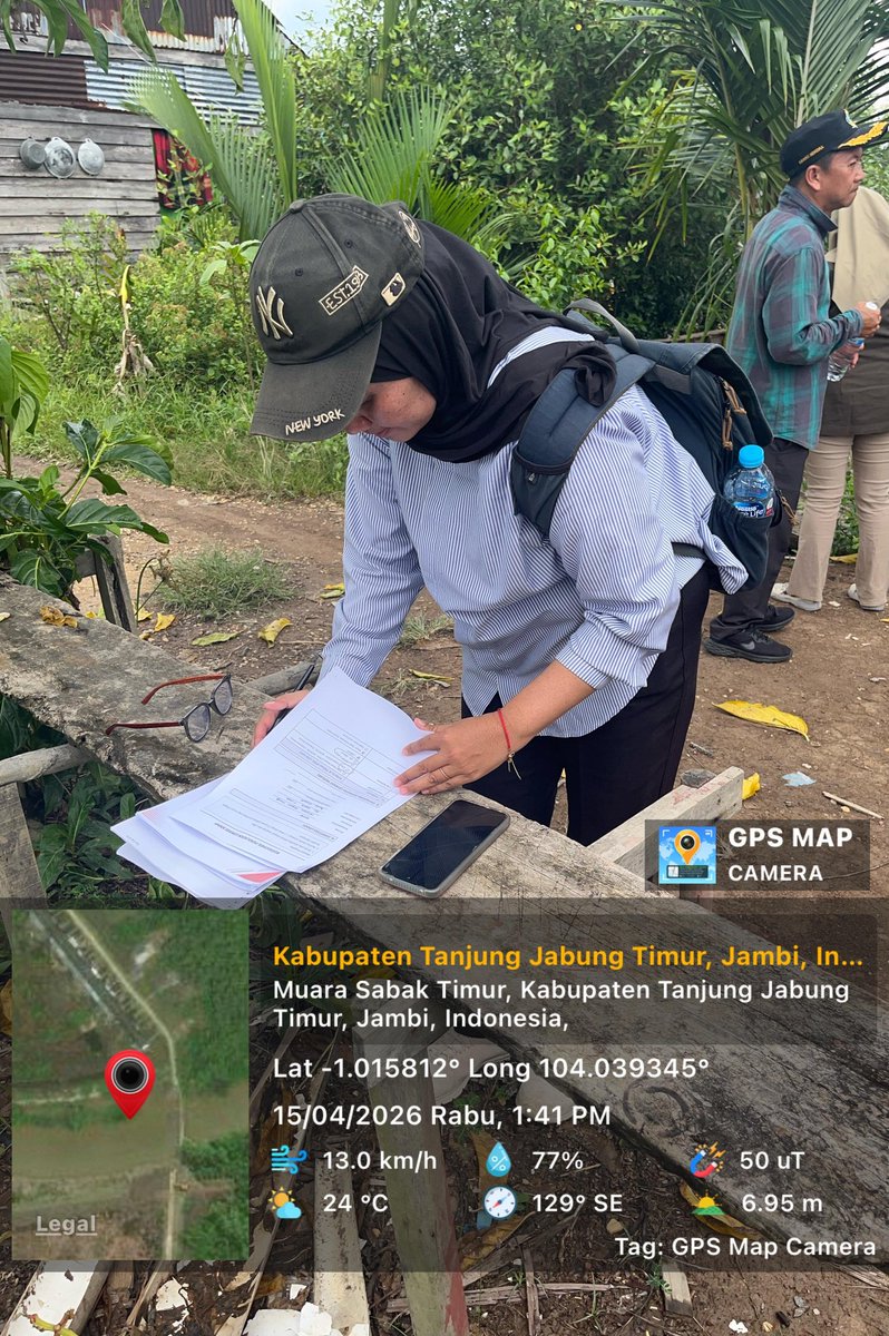 MirnaVerlnanda's tweet photo. Rabu, 15 April 2026. Surveyor Calon Lokasi KNMP di Kabupaten Tanjung Jabung Timur Provinsi Jambi
#KKP
#BRPPUPPPalembang https://t.co/vvis44wL4y