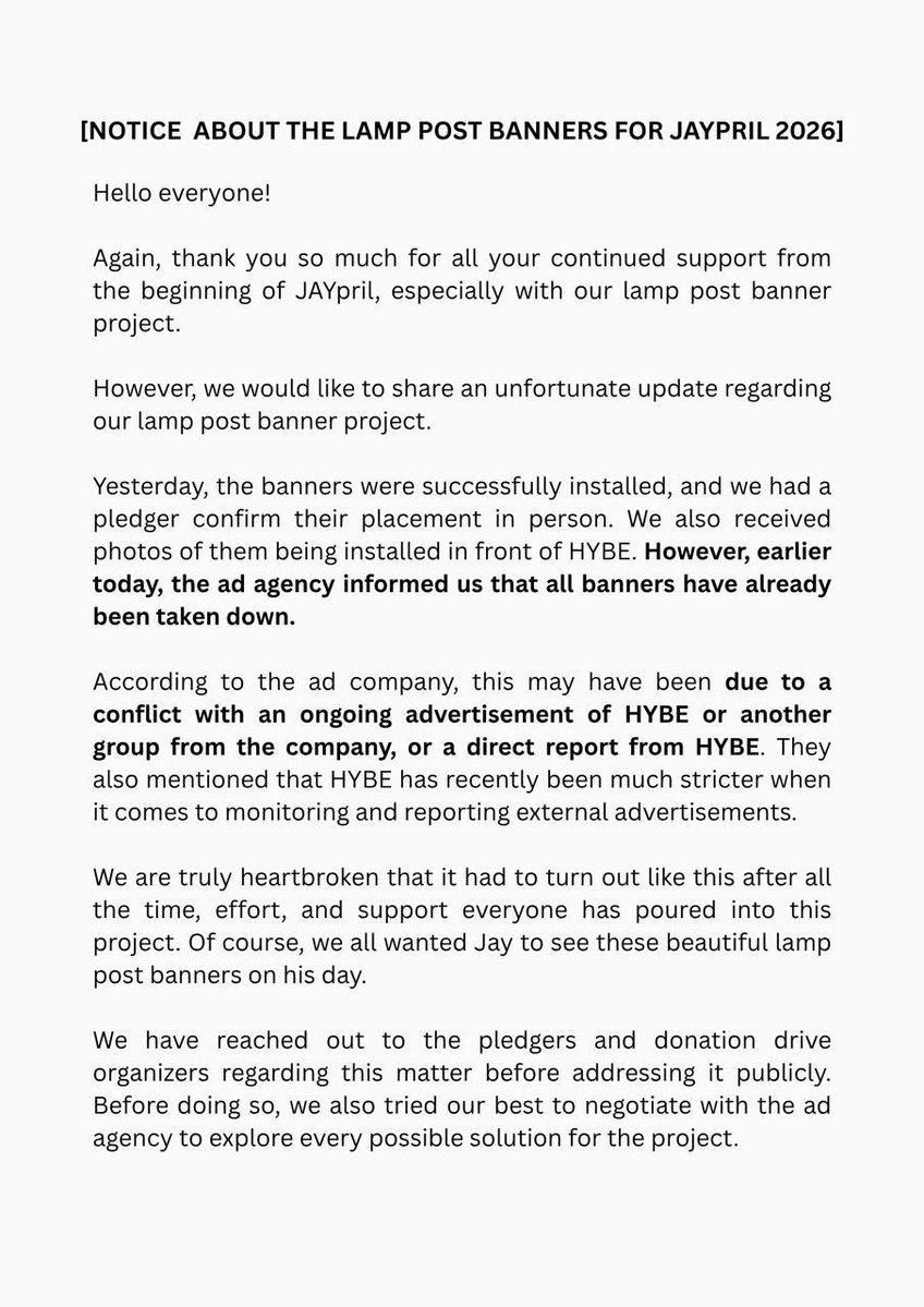 kkuragirl's tweet image. HYBE mando a sacar los banners por el CUMPLEAÑOS DE JAY🤌🏻🤌🏻 ni siquiera son de protesta es para demostrar nuestro amor y apoyo a JAY EN SU DÍA, son unos desgraciados 

#ECHOES_Of_sevEN
#WRITTEN_AS_sevEN