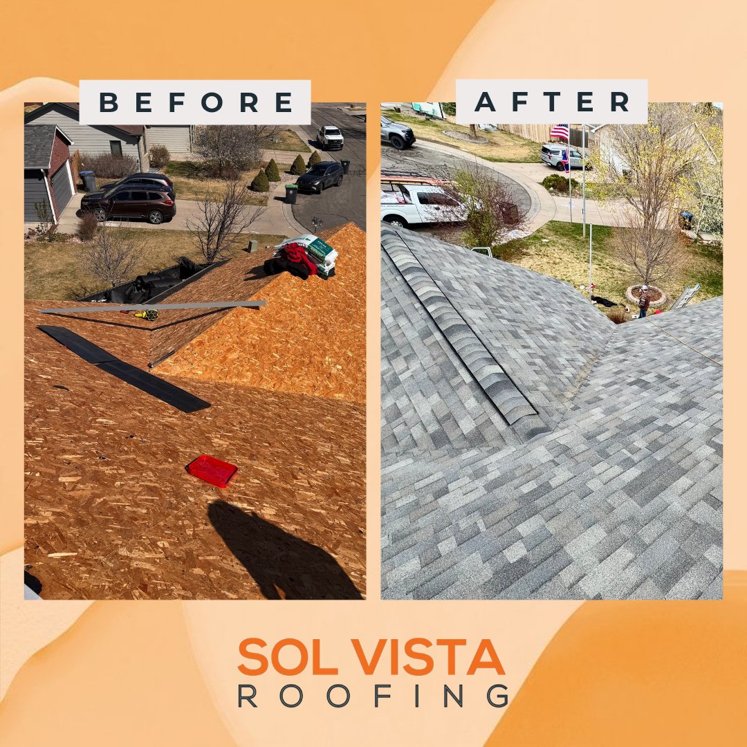 solvistaroofing's tweet image. Before ➡️ After 🏠✨ From a damaged roof to a brand-new upgrade with Malarkey Vista AR in Storm Gray—built for durability and lasting protection.

#BeforeAndAfter #RoofReplacement #MalarkeyVistaAR #StormGray #NewRoof #RoofUpgrade #ColoradoRoofing