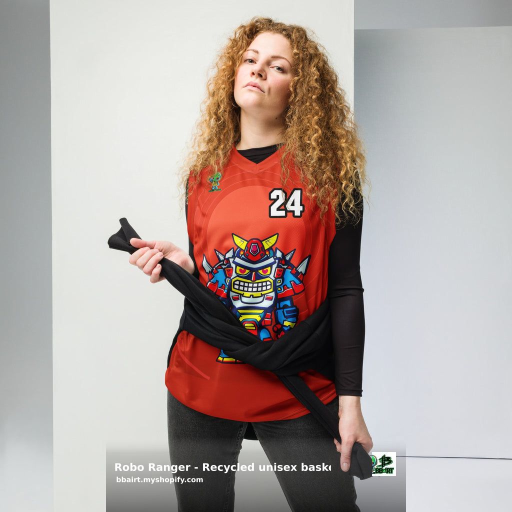 thebbairt's tweet image. Unleash the power of Robo Ranger with the bold "Crimson Vortex" basketball jersey! 🌪️ Electrify your style while staying cool and dry in this eco-friendly masterpiece. Perfect for the court or street. 🌟 Shop now: shortlink.store/dfw9onzdvmeo #Ballers #SciFiMerch #SummerGear