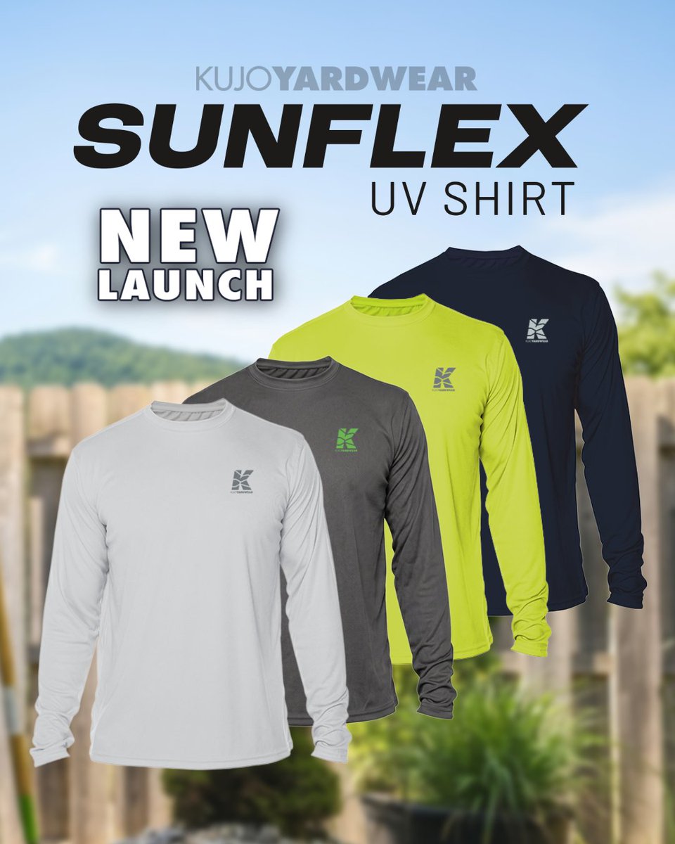KujoYardwear's tweet image. 🚨 NEW PRODUCT 🚨 Kujo SunFlex UV Shirts  Available now! Long Sleeves - kujo.com/4/55cae #kujoyardwear #landscaping #YardWork #workwear