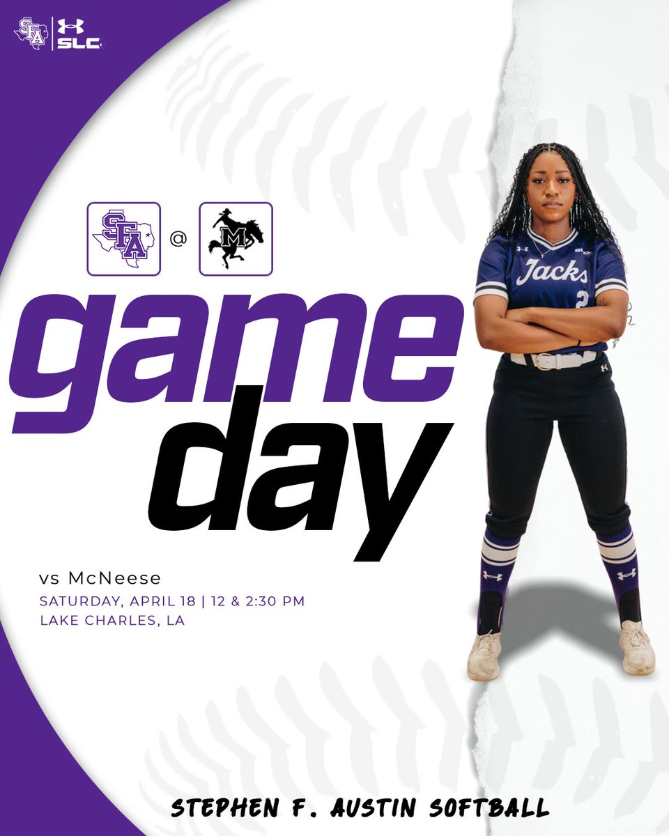 sfa_softball's tweet photo. It's GAMEDAY‼️

🆚: McNeese
⏰: 12 &amp; 2:30 PM
📍: Joe Miller Field at Cowgirl Diamond
📺: https://t.co/LZBFjzn7Ql
📊: https://t.co/kqVZe0qhiV
📰: https://t.co/satMSGtd41

#AxeEm https://t.co/9ns7aFMrzz