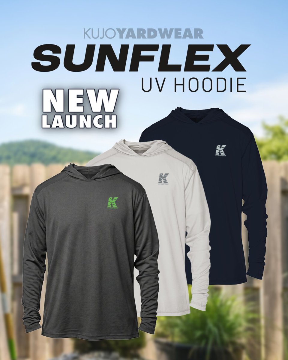 KujoYardwear's tweet image. 🚨 NEW PRODUCT 🚨 Kujo SunFlex UV Shirts  Available now!  Hoodies - kujo.com/4/0194e #kujoyardwear #landscaping #YardWork #workwear