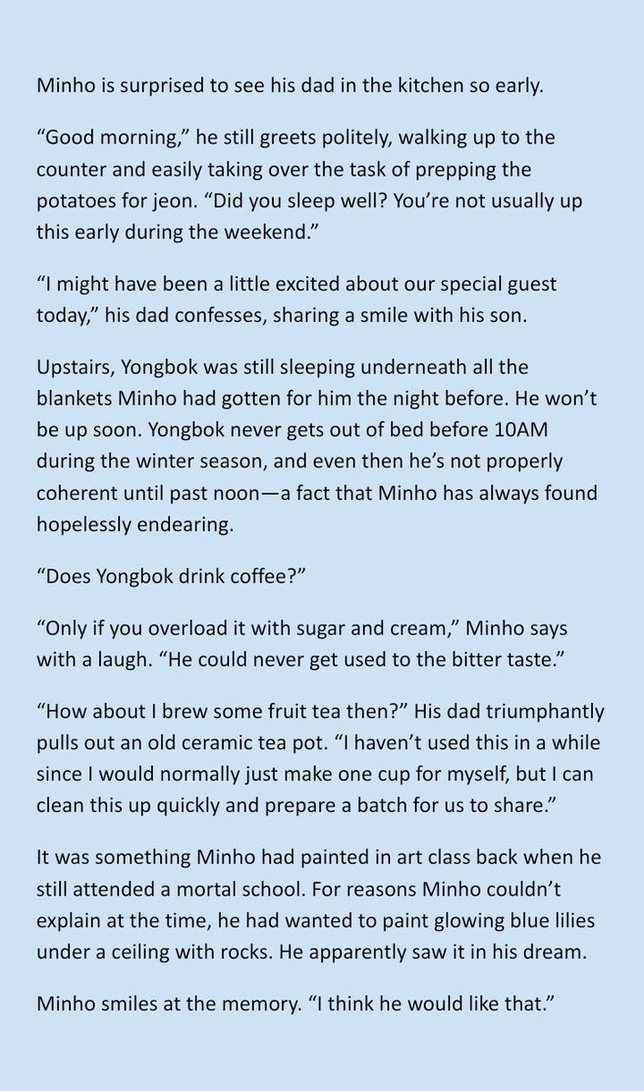 auscelestially's tweet photo. #minlix ❇️ sugar [ and cream ]

spellbound and planted: a pjo au ficlet series for #minlixpeepweek • day five (254 words) https://t.co/K09DfvhJwh