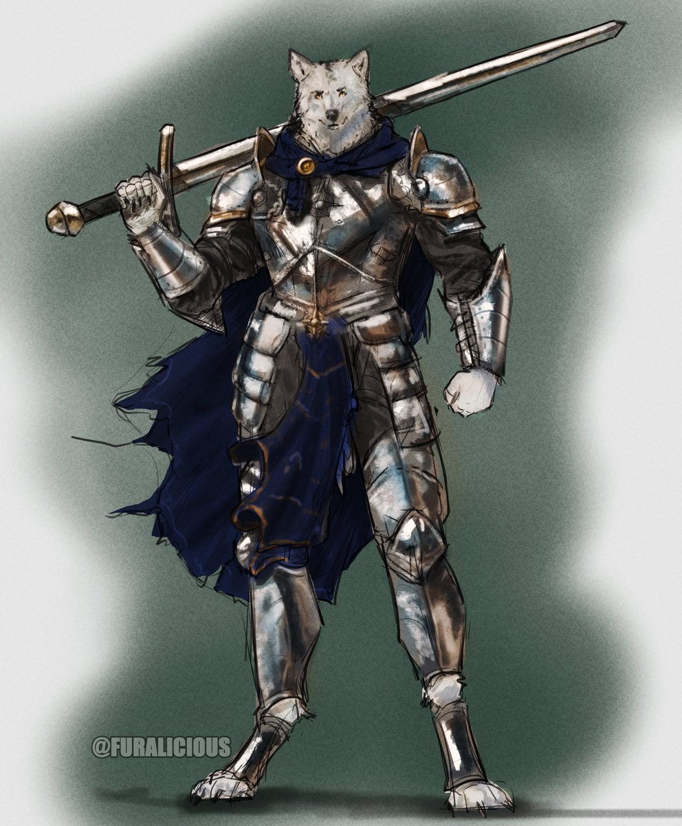 Wolf knight, sooo shinnyyyyy, really enjoying rendering metal at the moment