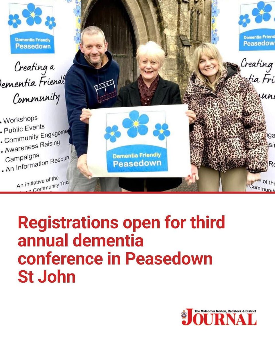Karenwalker3434's tweet image. 🗞️ Registrations open for third annual dementia conference in Peasedown St John 

👉 mnrjournal.co.uk/news/registrat… 

#Dementia #Conference #Peasedown