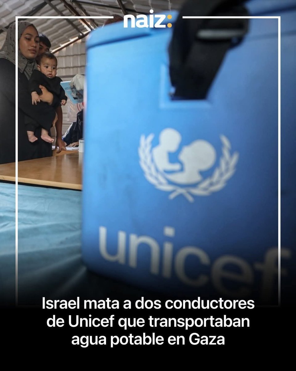 Cuando no matan niños, bombardean ambulancias, colegios, hospitales y ahora a dos conductores por llevar agua.. Son el ejército más cobarde del universo conocido.. Los Nazis a su lado unas carmelitas descalzas..