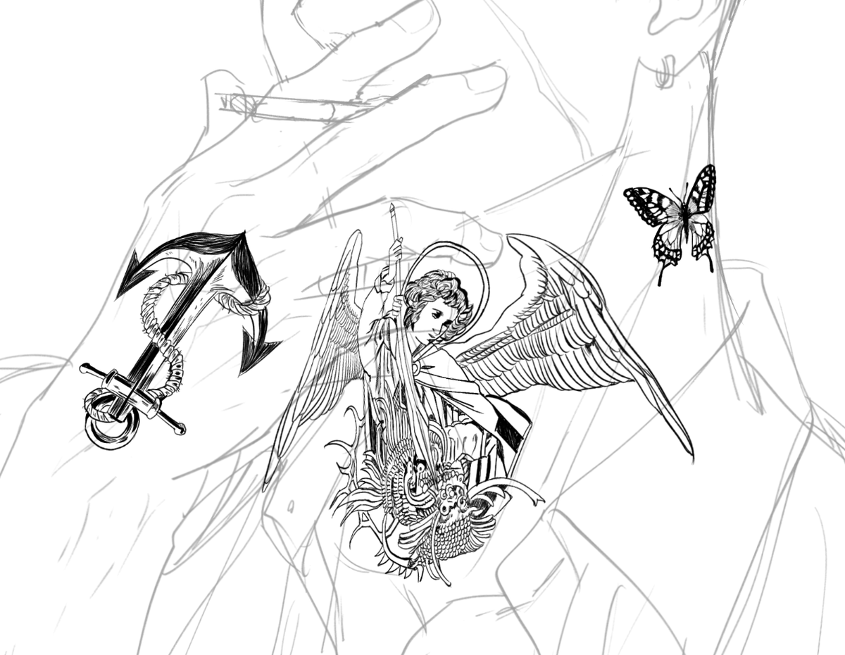 중학생때 이후로 나비 처음 그려보는듯......