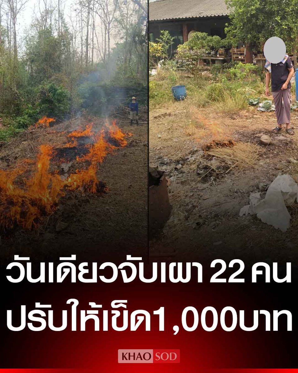 สิ้นหวังแล้วประเทศกู จับคนเผาป่าได้ 22 คน แต่ปรับแค่คนละ 1,000 บาท มันคงจะกลัวมึงหรอกนะ ทำงานห่วยแตกมากจริงๆ !!!!!

#โหนกระแส #ฝุ่นPMภาคเหนือ