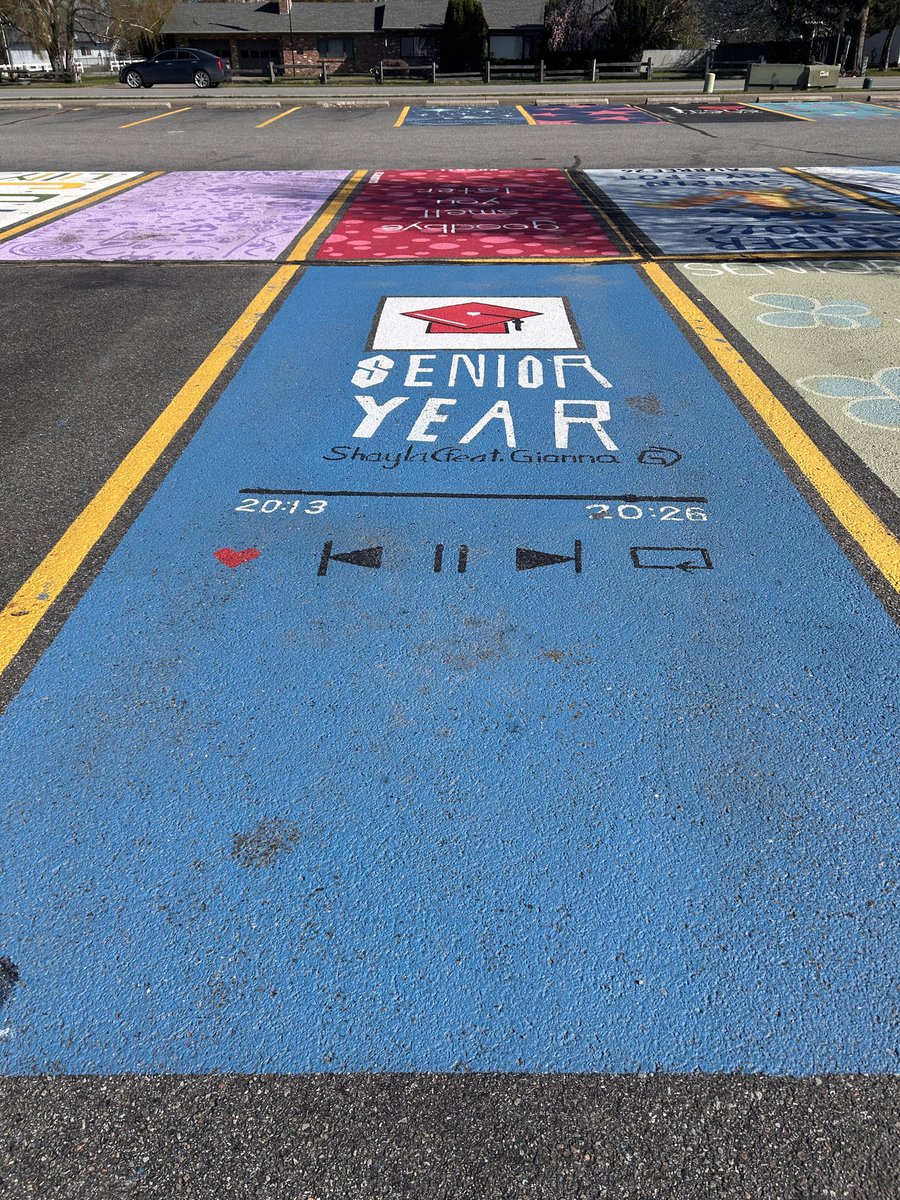 LibraryKirkL's tweet image. Also loved seeing individually designed parking spaces done by the seniors at Coeur d’Alene High School. We see so many things when we get out of our cars and just #walk.