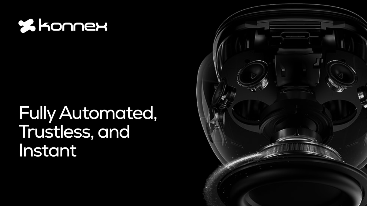 Not just connected—coordinated.

Konnex is building systems where machines, data, and execution move as one: fully automated, trustless, and instant.

The future of real-world operations won’t wait for humans to catch up. It will run itself.
<a href="/konnex_world/">Konnex</a>
