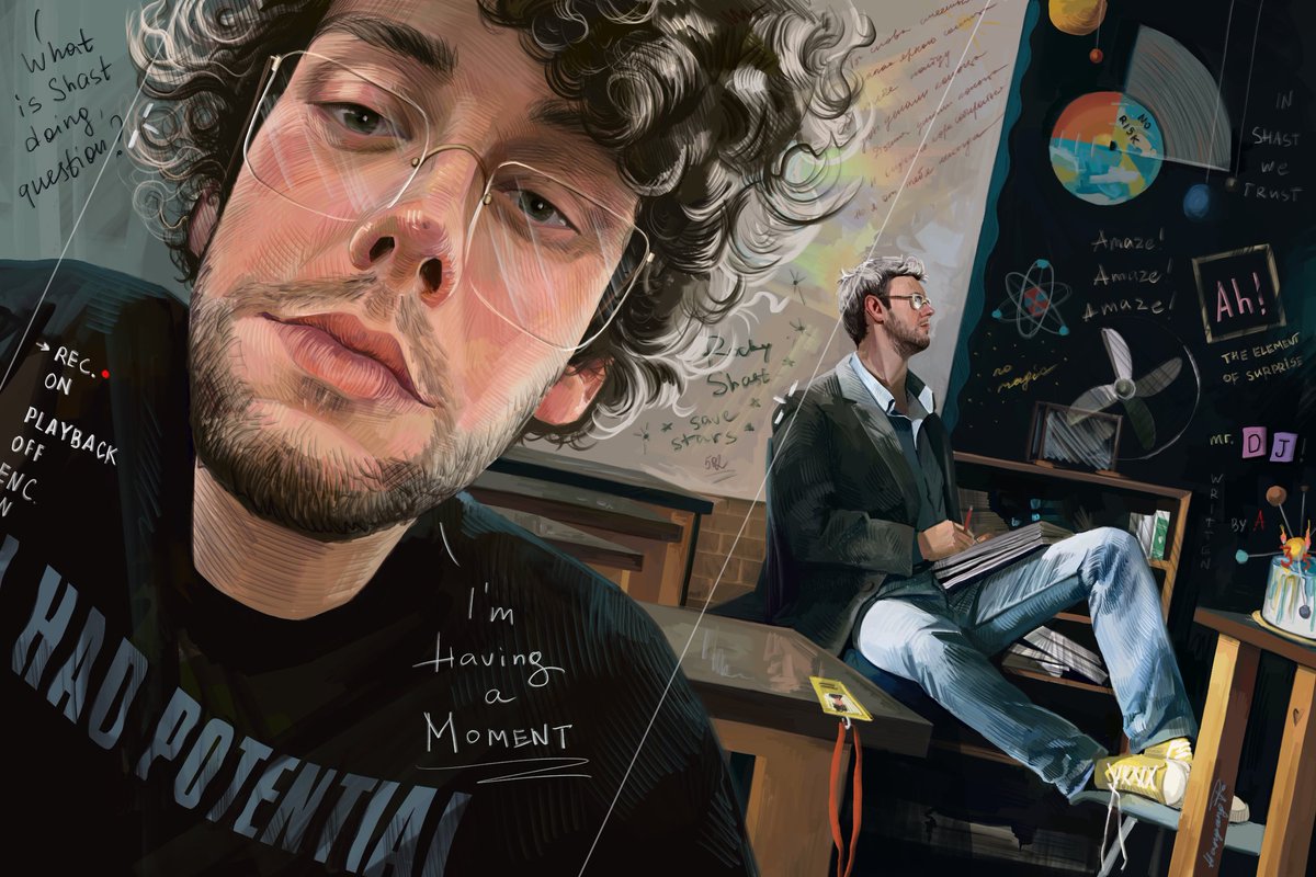 Здесь уже 19 апреля.
С твоим оборотом Земли вокруг Солнца, Антон 🌈⃤

И пусть следующий будет исключительно добр к тебе. Если и грустить, переживать,  то только потому, что какие-то классные друзья, например, доктор Грейс и Рокки спасают звезды ❤️‍🩹

#импроарт