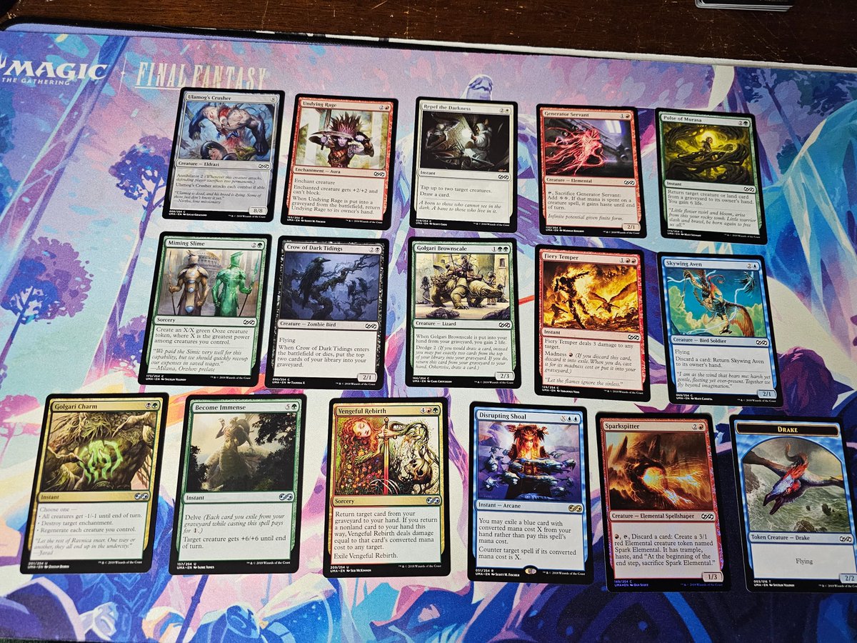 okcoyote's tweet photo. Time for pack #113! A pack of Ultimate Masters!

HIGHLIGHTS
Ulamog's Crusher .33
Generator Servant .30
Miming Slime .26
Fiery Temper .20
Golgari Charm 1.35
Become Immense .19
Vengeful Rebirth .23
Disrupting Shoal 8.55
TOTAL 12.15

#mtg #magicthegathering #packaday https://t.co/FYsvLvxKRm