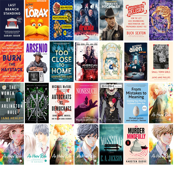 hendersonlibs's tweet photo. This week the Henderson Libraries have 84 new books and seven new movies.  New items include Yesteryear, Last Branch Standing, Dr. Seuss' The Lorax, High-Protein Mediterranean Cookbook, The Ending Writes Itself, Dracula, and The Book Witch. https://t.co/mFErdFlw43 https://t.co/j3jQIqzPll