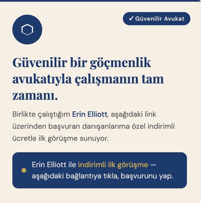 HandeAtayAlam's tweet photo. Amerika’da yaşamak yada iş kurmak istiyorsan birlikte çalıştığım göçmenlik avukatı Erin Elliott, benim aracılığımla olan başvuranlara özel indirimli ilk görüşme sağlıyor. https://t.co/bHsxTXUqHO 

 https://t.co/1P9jryhTiw https://t.co/3DSVy2HjZX