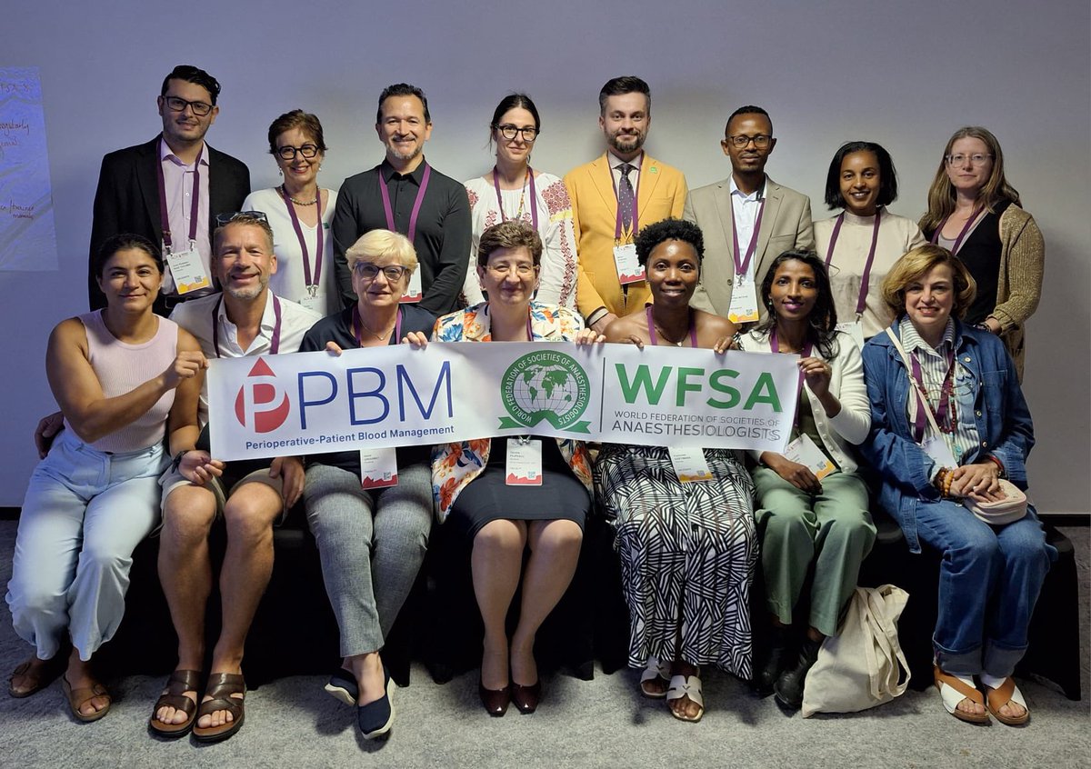 wfsaorg's tweet photo. Great to see the P-PBM collaborators together at #WCA2026 🌍

A group bringing shared focus to perioperative patient blood management, with the Blood Health Innovation Award winners also part of the conversation. https://t.co/5m3LOJ9Slu