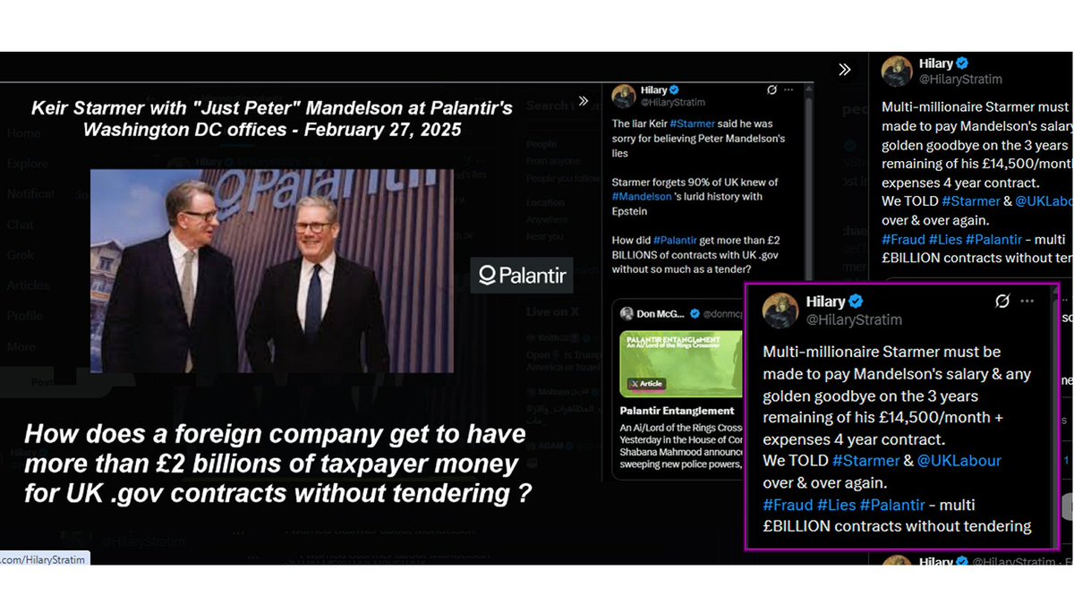 HilaryStratim's tweet image. thank heavens for our date stamped X stuff eh @UKLabour #Starmer @Keir_Starmer 
We'd been talking about the #fraud #Mandelson #Epstein literally for years