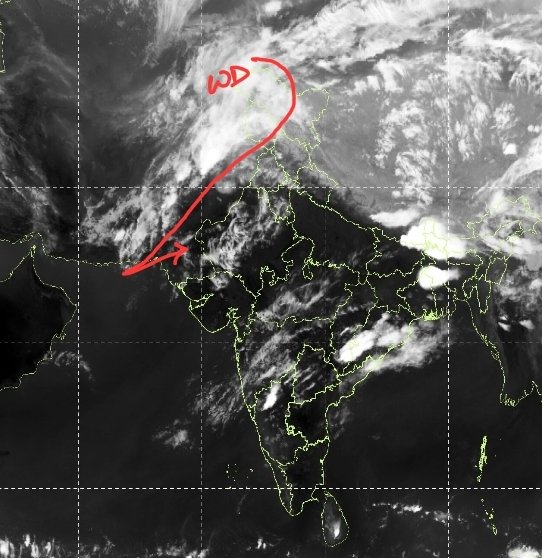 navdeepdahiya55's tweet image. Feeble Western Disturbance to reach hills of north #India tonight. 
Partially cloudy weather expected in plains tomorrow with day's maximum temperature in range of 38 to 42°c across #Delhi #Haryana #Punjab #Rajasthan &amp;amp; #UttarPradesh.
Considering surface heating, some moisture in
