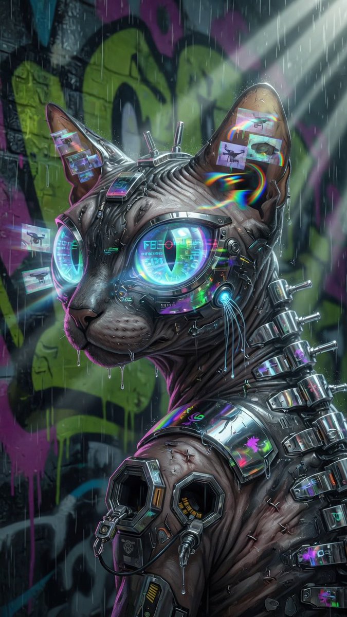 Z6Studios's tweet image. Cyber Cats : #Caturday #Catlovers #sci-fi cats future felines
