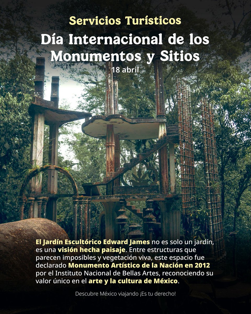 Recorre el rincón mágico de Xilitla, donde la naturaleza y la imaginación se entrelazan para crear algo inolvidable. 🍃

Este lugar mezcla arte y estructuras… que parecen sacadas de otro mundo. ✨

¿Ya lo conoces? 🤩

#TeAsesoramos