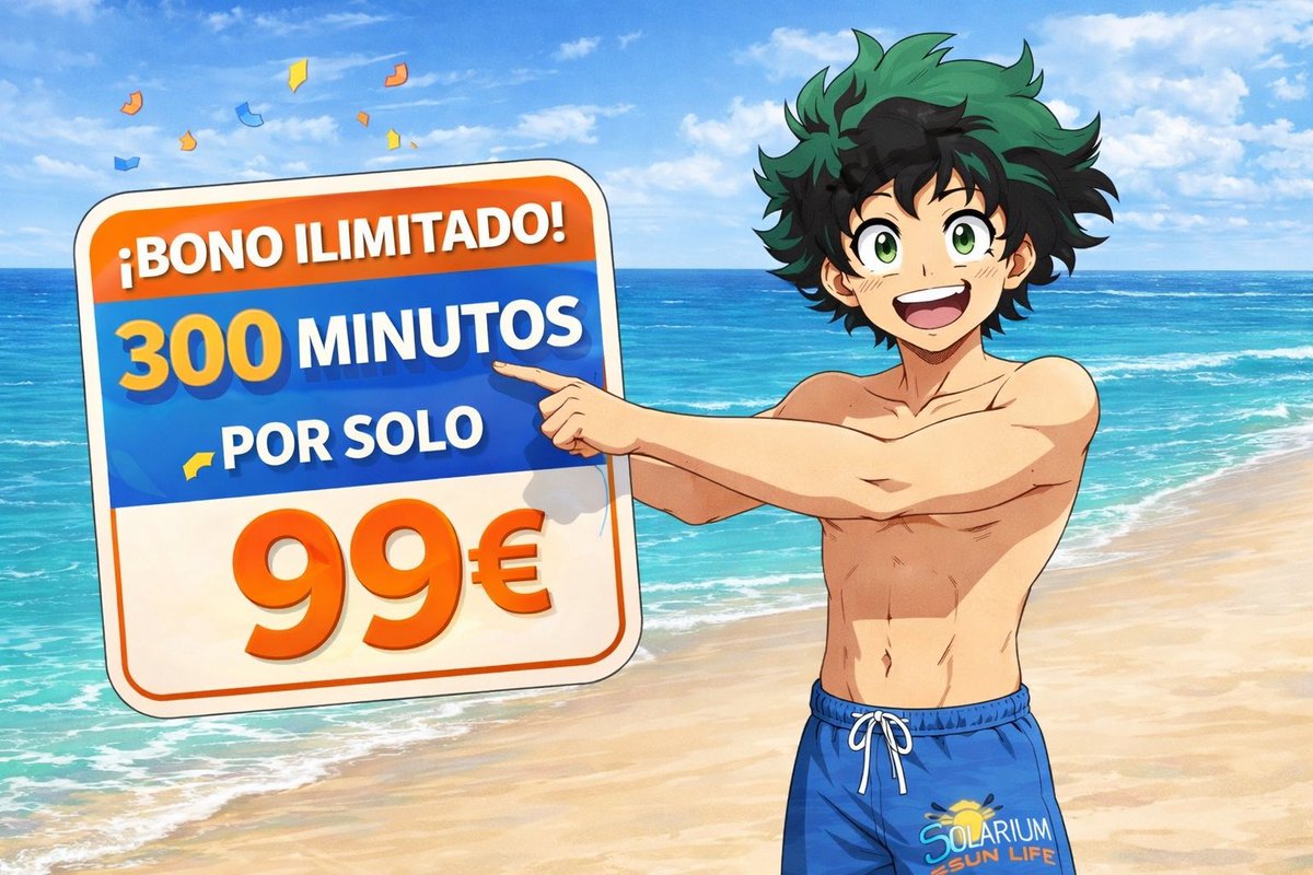 Solarium_sunlif's tweet image. ☀️✨ ¡Este verano brilla más que nunca! ✨☀️  

En Solarium Sun Life tenemos la oferta perfecta para lucir un bronceado espectacular 😍  

🔥 ¡BONO ILIMITADO!  
⏱️ 300 minutos  
💸 Por solo 99€  

Prepárate 
#Feria #Verano #Bronceado #Solarium #PielPerfecta #GlowUp #SunLi