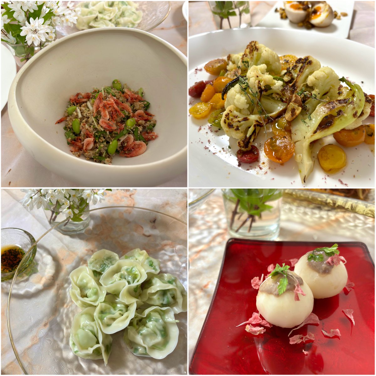 kitchenbyyummy's tweet photo. お料理教室のテーマは Permaculture🍽️
春の味を追いかけて、日々の食卓で楽しめるフルコース🧚🌿
温度や質感、余韻までを設計して完成するとレストラン界の夢アイテムみたいな料理になるっ🍽️
#料理教室東京 #お料理教室 #東京料理教室 #シェフゆみこ #クッキングクラス #クッキング教室 #料理教室港区 https://t.co/CZRHCmIPNT