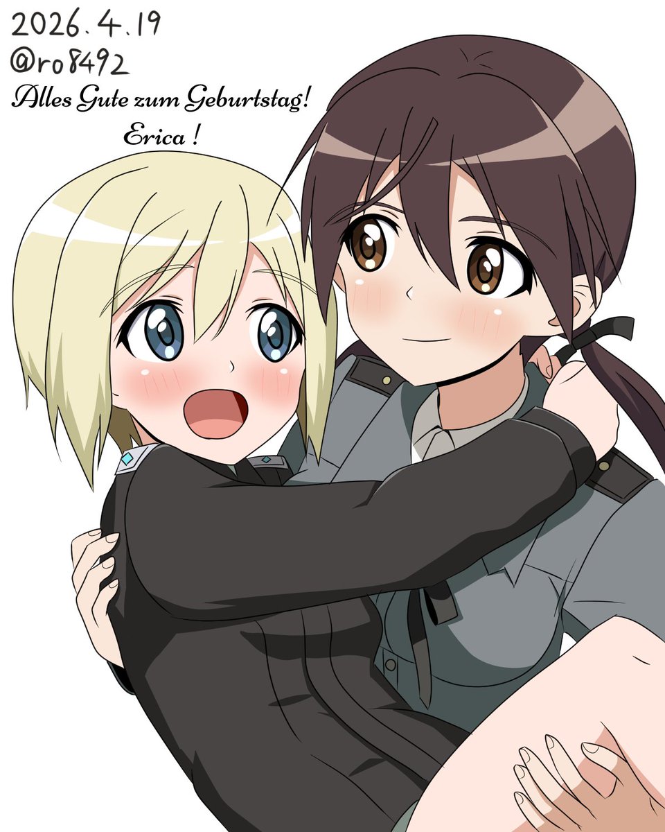 エーリカ＆ウルスラ誕生日おめでとう！
エーリカぬいの写真も投稿したかったけど、まだ1人で全裸なので来年までには服を着せて相方と一緒に投稿できるように頑張ります
#エーリカ・ハルトマン生誕祭 
#エーリカ・ハルトマン生誕祭2026