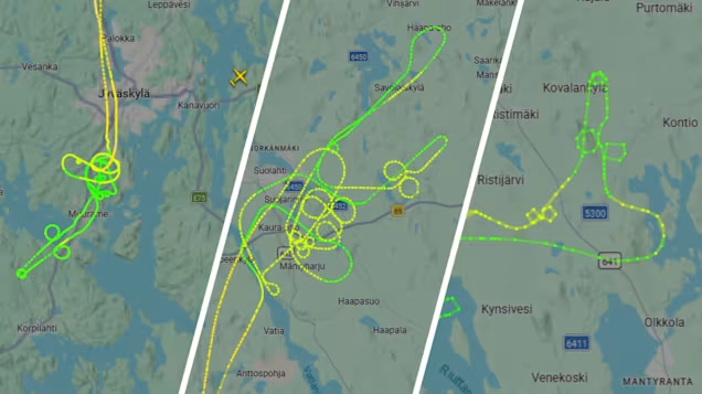 Nordflank's tweet image. 🇫🇮|#AirForce
In an air force exercise, #conscripts flew routes that formed #penis patterns in the sky. The patterns were made by four aircraft.
