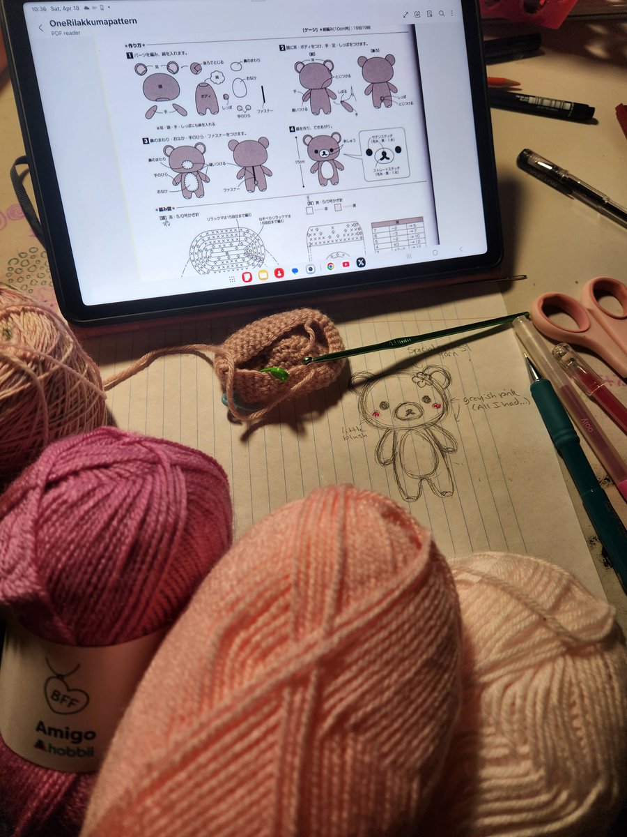 Oh yeah, another project, no need to be holding myself back by trying to complete the old ones that are decaying in my work in progress box, its time to live in the present and make sakura rilakuma