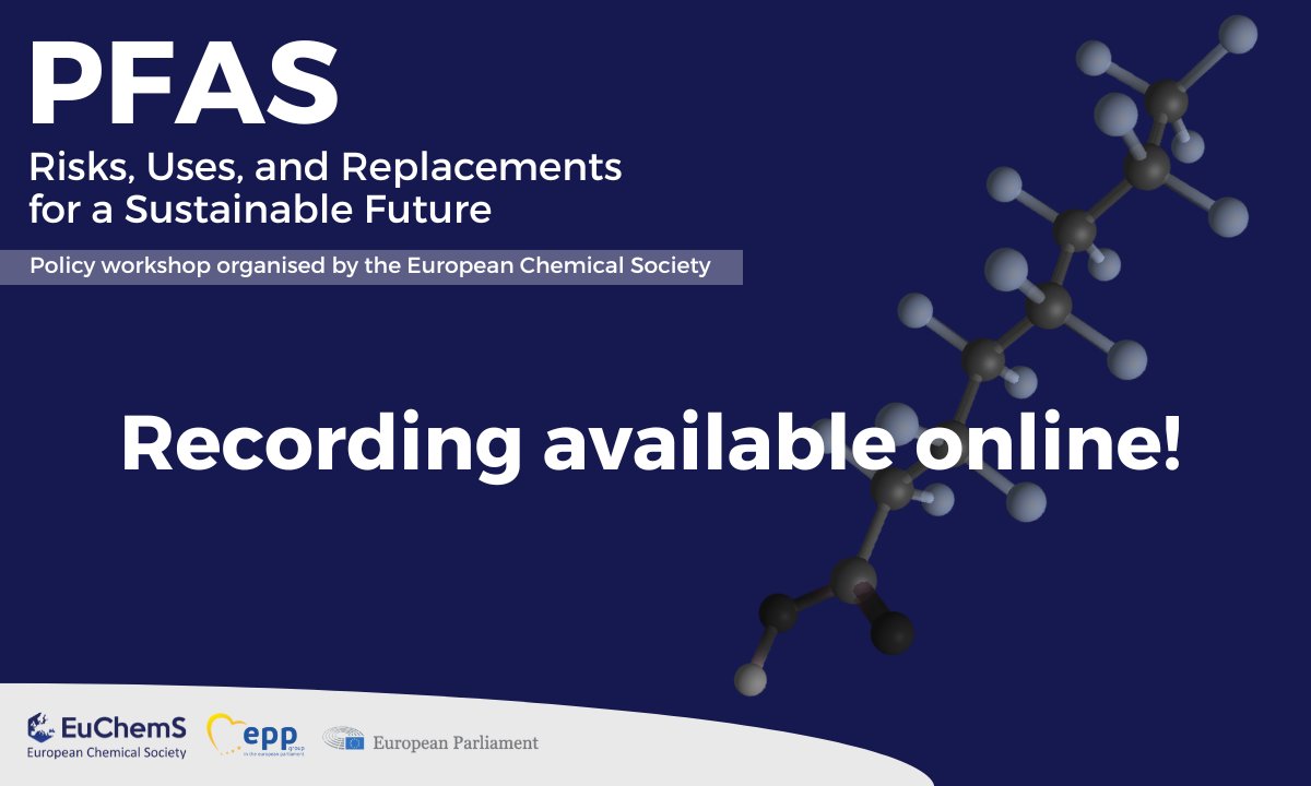 EuChemS's tweet photo. 🎥 The recording of our Science Policy Workshop on PFAS is now available.

Held on 5 March at the European Parliament, the discussion explored PFAS uses, impacts, and regulatory challenges in the EU.

🔗 Watch here:

#PFAS #SciencePolicy #EUchemicals #Chemistry https://t.co/IFocyrgwJq
