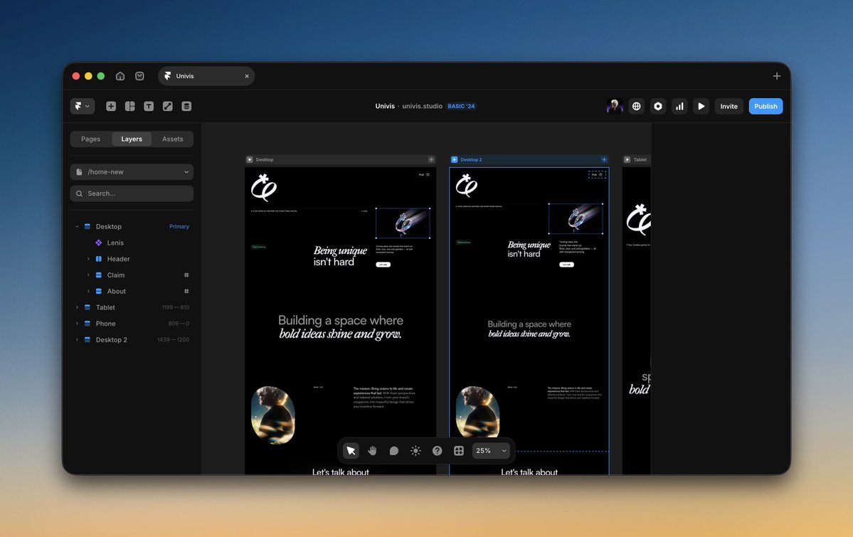 univisstudio's tweet image. Week 02 – #FramerChallenge #BuildInPublic 

+0

Progress: $281 / $8.000

Not the flashiest week, but an important one.

Most of my time went into two things: relaunching the Univis website and figuring out where I actually want to sell my Framer templates.

I looked at a few