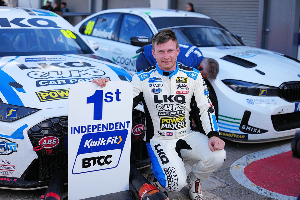 Mike_Inkley's tweet photo. A huge statement first time out for @MikeyDoble in the @LKQEuroCarParts @AudiUK S3 with @UKPMR in the @BTCC @AidenMoffat_  also had an amazing race,  and whilst it is early days, the team are buzzing! https://t.co/w4ZYOVIlkx