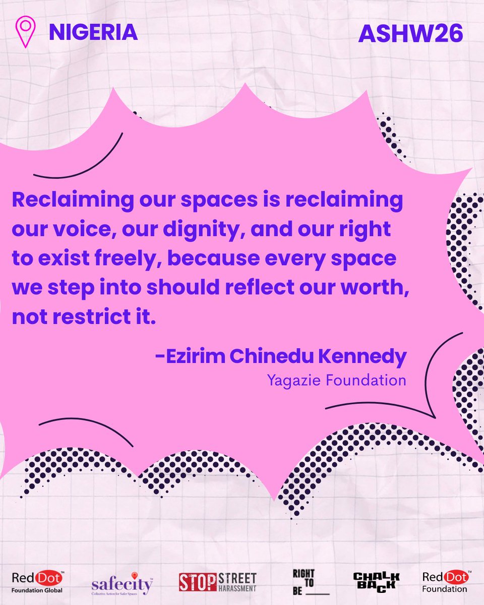 TheSafecityApp's tweet image. Voices all over the world 🌏

With Safecity Alliance for #ASHW2026 ✊

Street harassment isn’t harmless. Silence enables it.
Safety is a right — we claim it.

#ReclaimYourSpace