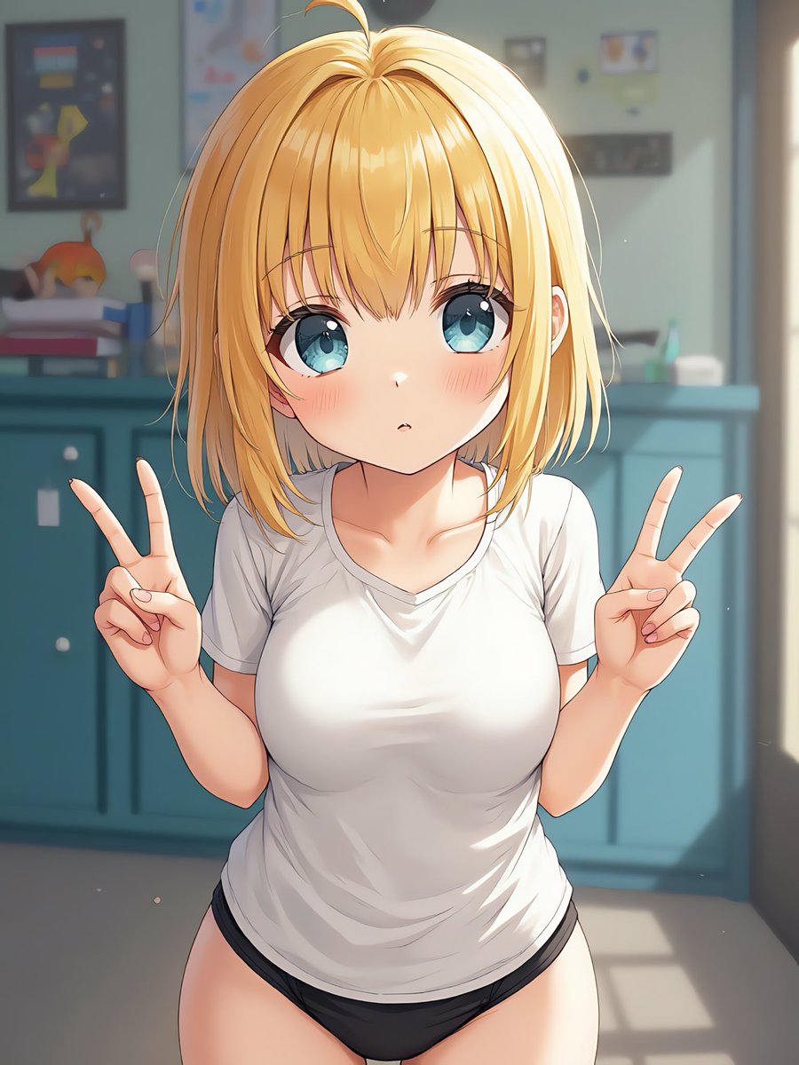 ankomochi208's tweet image. 金髪×ショートヘア×Tシャツの
AIイラストです。
#JS
#JC
#金髪
#AIart
#Tシャツ
#AIイラスト
#ショートヘア