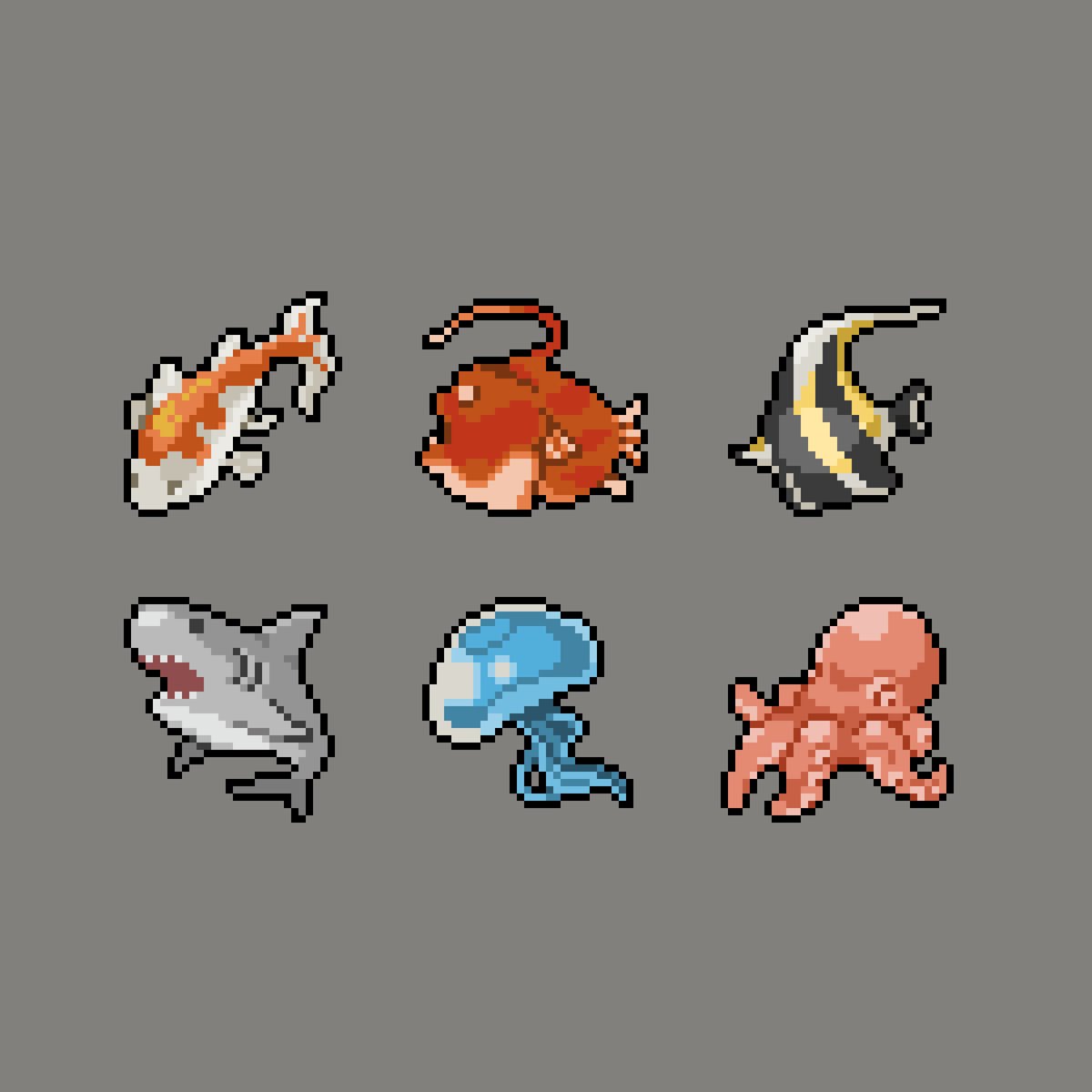 fiopixelart's tweet image. Fish and sea creatures🐟🐙

I’m working on some 32x32px🐟🐠Hope they can be released soon~

#pixel #pixelart #tutorial #fish #ドット