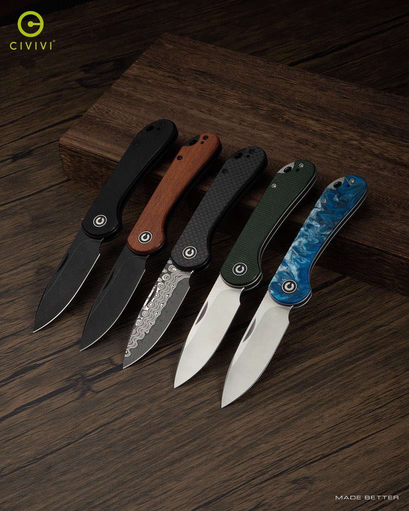 CiviviKnife's tweet image. All Elementum Slip Joint variants together 🎉Pick one to match your style?

#civivi #civiviknife #tools #SlipJoint