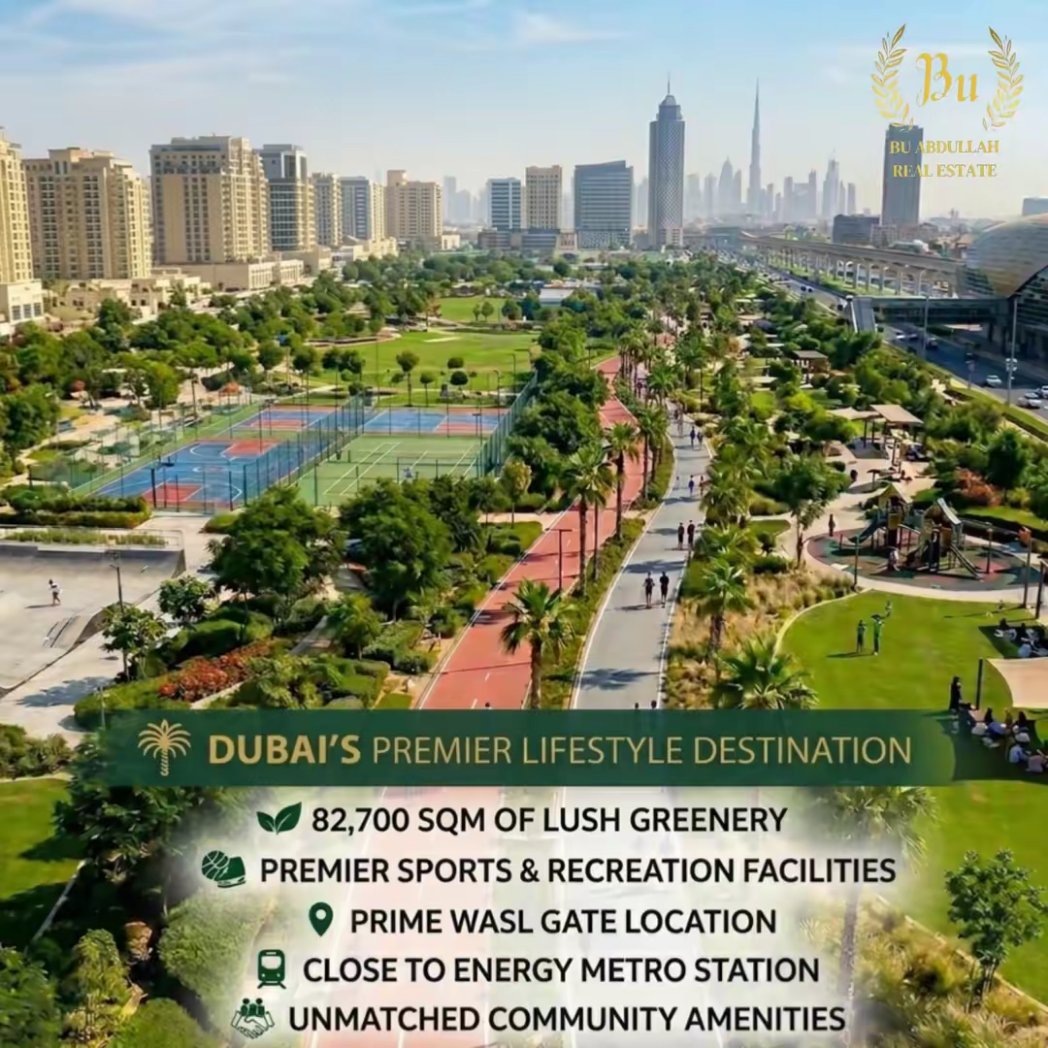 Bua_RealEstate's tweet photo. Dubai just got its own “Central Park” 🌿
82,700 sqm in Wasl Gate
One of the biggest community parks in the city
Right off Sheikh Zayed Road + near Energy Metro 🚇
Lifestyle = demand 📈
Watch this area 👀
#Dubai #DubaiRealEstate #WaslGate #DubaiProperty #BuAbdullahRealEstate https://t.co/MmRwn0lADC
