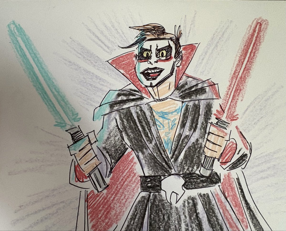 scootcomics's tweet photo. Quick Darth @DanhausenAD sketch to start @WWE @WrestleMania Saturday! Very nice, very evil or very Jedi, very Sith? The curse is strong with him! https://t.co/XNAyoiD0f6