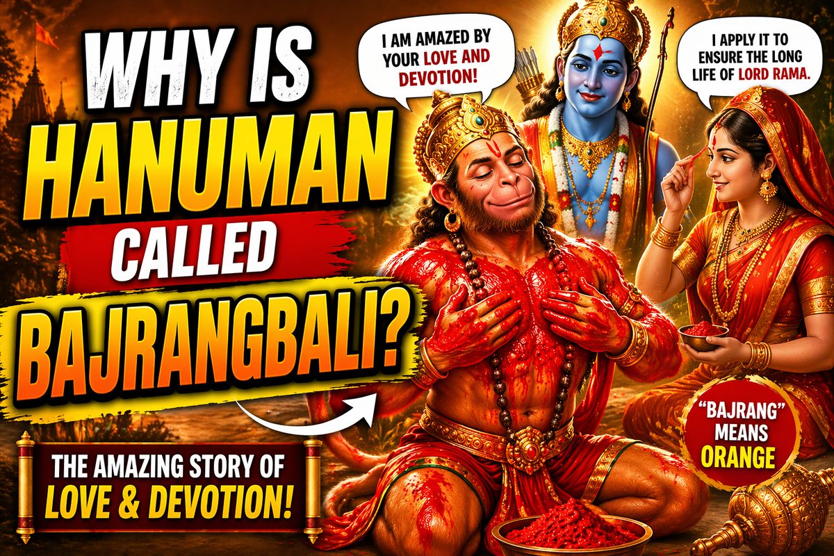 PaulVedant45748's tweet image. Why Is Hanuman Called Bajrangbali? #ramayan #animation #kidslearning #hanuman#moralstories   Discover the beautiful story of why Lord Hanuman is called Bajrangbali in the great epic Ramayana. This heart-touching tale shows the pure devotion and love of Hanuman towards Lord Ram