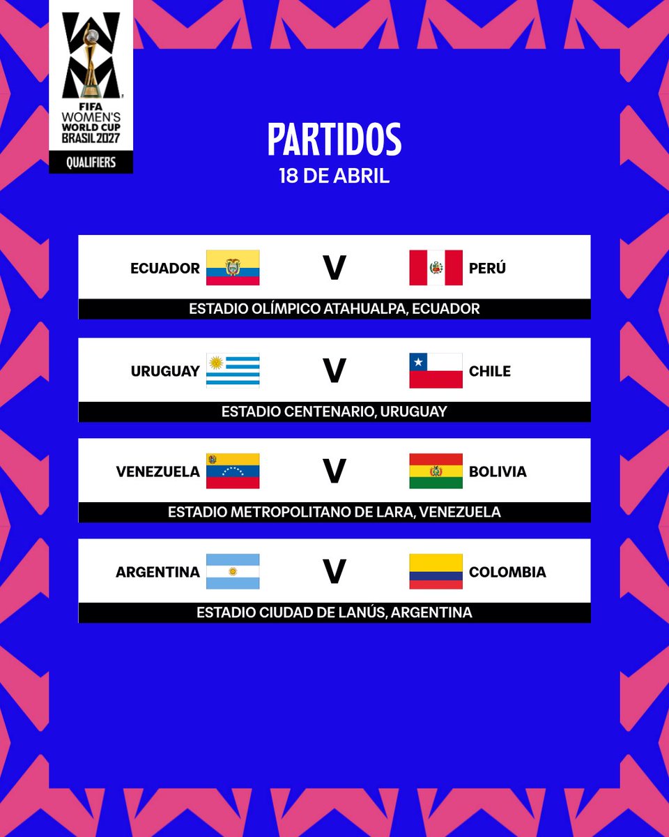 fifaworldcup_es's tweet image. 🗓️ ¡Nueva jornada de Eliminatorias!

Nueva jornada de la Liga de Naciones Femenina de CONMEBOL. ⚽️👏

#FIFAWWC