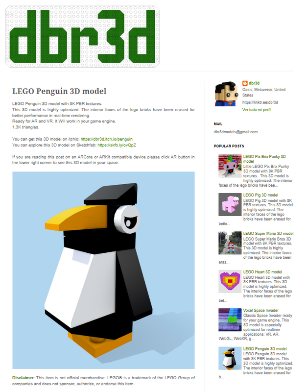 voxel_pacman's tweet image. Our 3D LEGO Penguin model is perfect for decorating your metaverse! Get yours on itchio!
dbr3d.blogspot.com/2023/12/lego-p…

#3DModel #Metaverse #Penguin #itchio #VirtualWorld #dbr3d