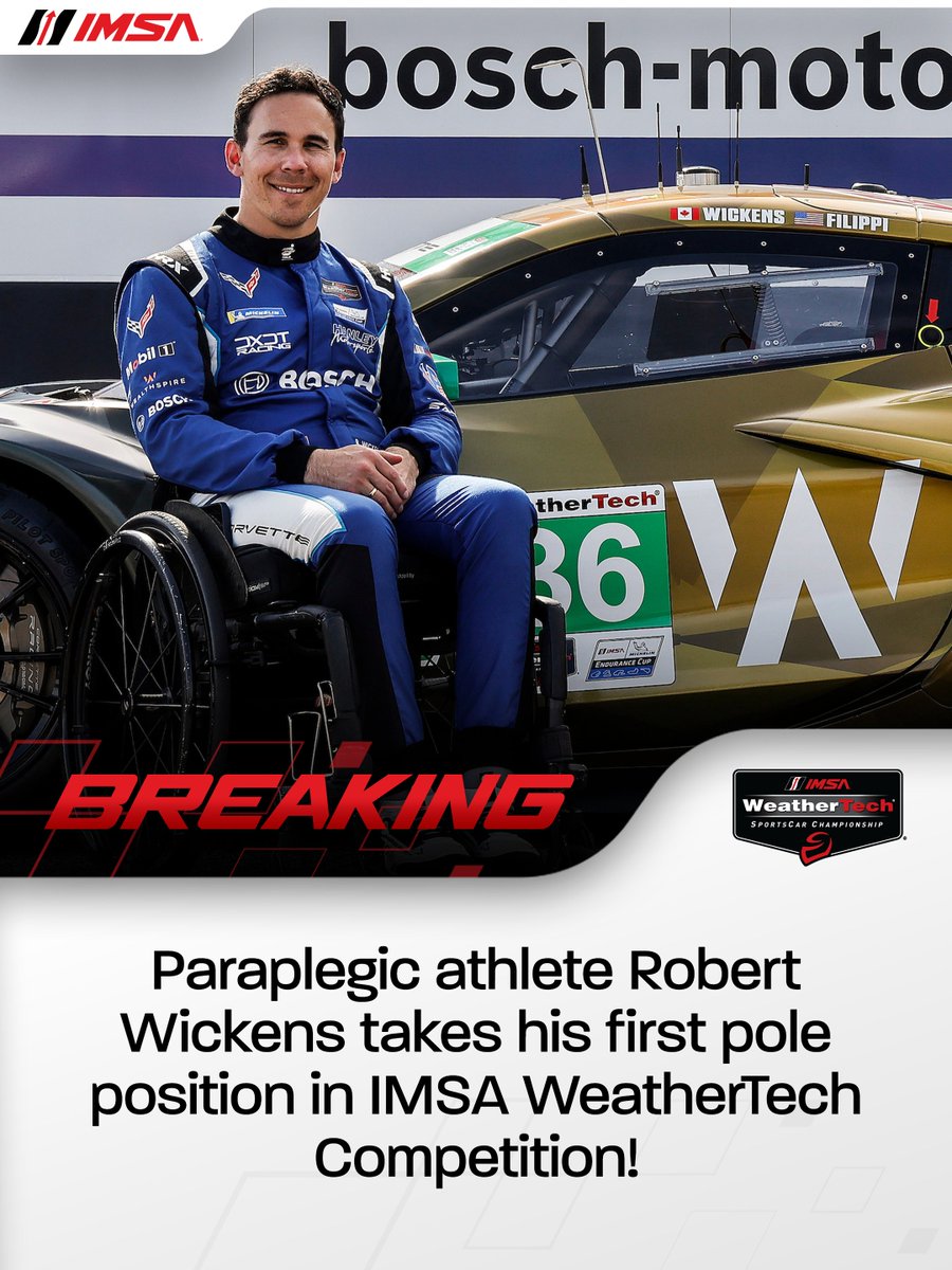 📰: The No. 36 DXDT Racing Corvette Z06 GT3.R driven by Robert Wickens now takes his first ever MOTUL Pole Award in GTD after a technical violation moved the No. 89 car to the back of the grid.

<a href="/robertwickens/">Robert Wickens</a> | <a href="/DXDTRacing/">DXDT Racing</a> | <a href="/GPLongBeach/">Acura Grand Prix of Long Beach</a>