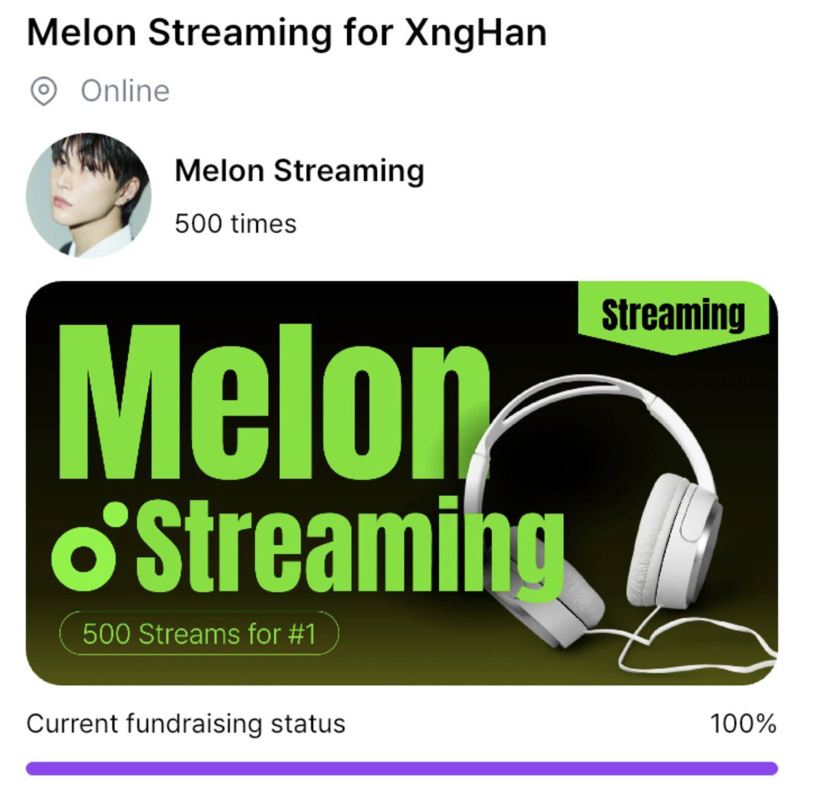 🎉 MATEs! We have successfully completed the MelOn Funding for #XNGHAN on Kooky in 15 days 👏🔥

XngHan&amp;Xoul's Glow will receive 500 MelOn streams upon its release. Thank you so much MATEs for your contribution!

Keep collecting kookys for more streaming support for XngHan&amp;Xoul